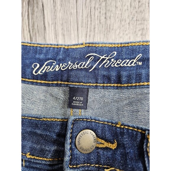 (3/$35) Universal Thread Jeans Womens 4/27R High Rise Skinny Crop Medium Wash - Picture 4 of 11